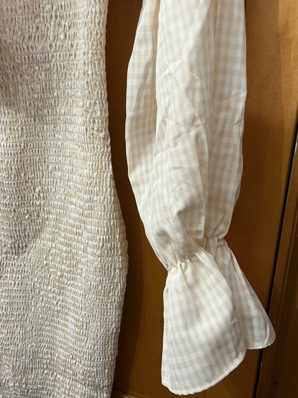 SNDYS Courtney Smocked Midi Dress - Cream, Size 6 - Picture 9 of 11